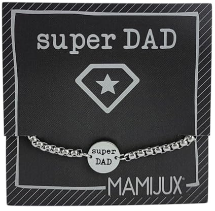 MAMIJUX bracciale a bottoncino in acciaio per le persone speciali della famiglia (Papà)