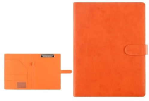 WLH Alexanders Classeur Porte-Bloc A4 en Similicuir – Organiseur de conférence élégant, Porte-Documents Professionnel for réunions et présentations d'affaires Le Dossier(Oranje)