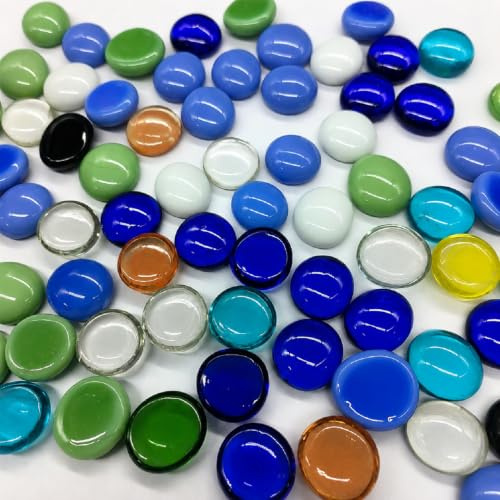 Ezydka Colourful Muggle Stones 900 g Colourful Glass Stones Decorative Stones Glass Nuggets for Aquarium, Vases, Water Plants, DIY Projects, Table Decoration