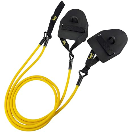 TYRON Corde de traction en latex avec coussinets (faible résistance) - Corde de traction - Entraînement de natation avec coussinets - Entraînement de bras pour nageurs et triathlètes