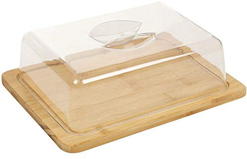 Guilty Gadgets Boîte de rangement pour fromage avec couvercle en acrylique, planche à découper, plateau de cuisine – Dimensions : 24 x 21 x 8 cm