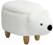 SVITA Animal Storage Kinderhocker Tierhocker mit Stauraum gepolsterter Hocker mit Holzbeinen Weiß Tier-Motiv Eisbär