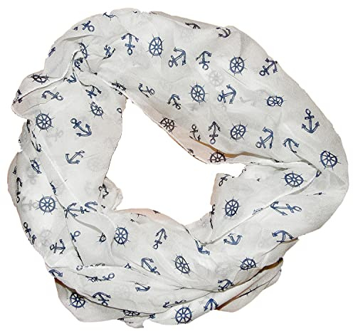 Damhalsduk/halsduk/loopsjal/damaccessoarer/martimes mönster/ankarmotiv/INSTYLE/topp trend/påsk mussla. Samlarbutik