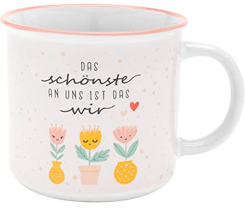 GRUSS & CO Tasse mit Motiv Wir | Kaffeetasse, Steinzeug, 38 cl | Geschenk, Freundschaft, Valentinstag, Geburtstag | 47863