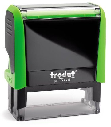 Trodat - Printy 4913 - Anpassa anpassade stämplar med önskad text, designa online här direkt, boettfärg äppelgrön – adresstämpel – läkarstämpel – med önskad text – 58 x 22 mm – 6 rader