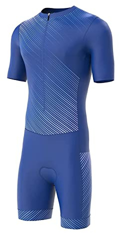 KAISUN Tuta da Triathlon a Maniche Corte da Uomo, MTB Body Trisuit Cycling Skinsuit with Gel Pad per Nuoto/Corsa/Ciclismo, Abbigliamento Ciclismo (Color : Typ-6, Size : XXL)