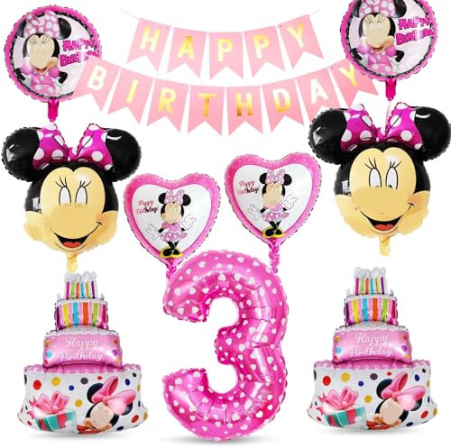 Geburtstag dekoration mädchen,Luftballons geburtstag mädchen 3 jahre,Ballon mädchen geburtstag,Geburtstagsdeko 3 Jahr Mädchen