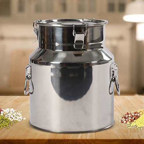 Pot à lait étanche en acier inoxydable 201 seau à vin seau à lait cruche tote pichet à thé bidon multifonctionnel avec joint en silicone Heavy Duty (14 L)