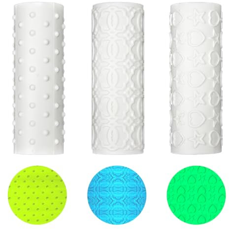 3 Stück Polymer Ton Strukturwalzen, Strukturwalze für Ton Keramik Strukturwalze Ohrringe Prägewalzen für Ton Arbeiten mit Polymer Ton Ausstechern