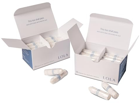 LOLA Non-Applicator 100% Organic Cotton Tampons, Regular, 32 Count