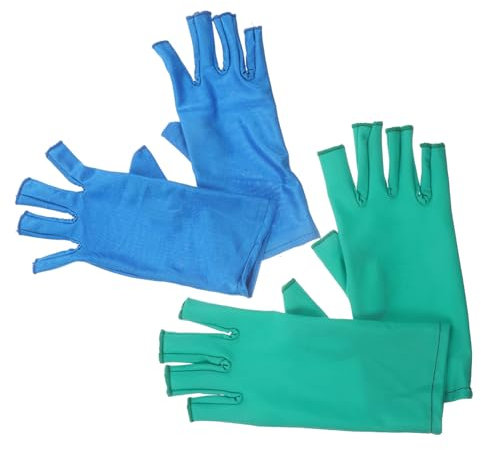 Ipetboom 2paare -finger Quilting-handschuhe Für Nähen Und Handarbeiten Atmungsaktive Elastische Langlebige Schutzhandschuhe Für Damen Und Herren Blau