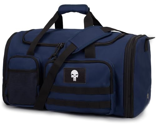 Bolsa de Deporte Táctica Expandible 52L – Bolsa de Viaje Grande para Hombre con Compartimento Húmedo, Bolsa de Mano Multifuncional para Gimnasio, Fin de Semana y Cabina de Avión
