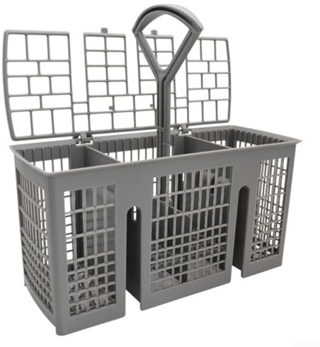 Cestello portaposate per lavastoviglie Bosch Siemens sostituisce 418280 489464 con manico staccabile e coperchio 6 scomparti vassoio in plastica per posate