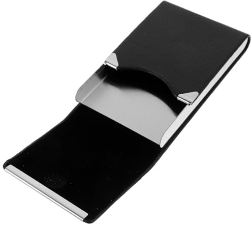 JEWEDECO Estuche para Tarjetas de Visita de Cuero Negro Diseño Práctico y Resistencia al Desgaste, Adecuado para Viajes y Almacenamiento Seguro