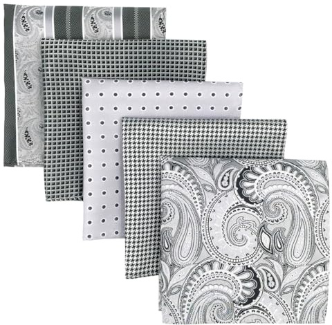 shlax&wing Hommes Carré de poche Mixte Assorti Mouchoir 5 pièces par paquet