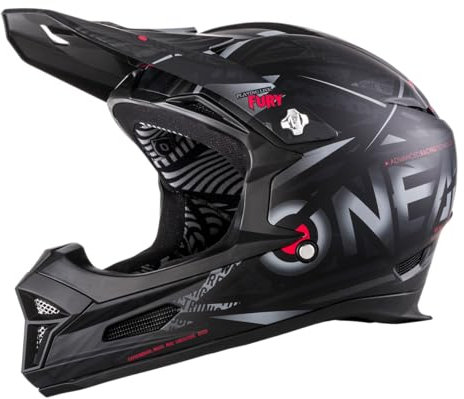O'NEAL | Mountainbike-Helm | MTB Downhill | Nach Robustes ABS, Ventilationsöffnungen für Luftstrom & Kühlung, ABS Außenschale | Fury Helmet SYNTHY | Erwachsene | Schwarz | Größe M