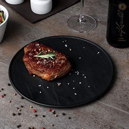 Holst Porcelana SDS 005 FA1 Porcelana – Plato de Pizarra Diseño 26 cm Redondo, plástico, Negro, 25.5 x 25.5 x 1.5 cm