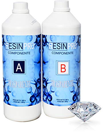 1.6 KG RESINA EPOXI TRASPARENTE para Bricolaje, Madera, Artesanía, Joyería, Suelos, Obras de arte, Modelado, Mesas creaciones artísticas, Revestimientos protectores