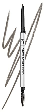 IT Cosmetics Brow Power Micro, Universal Taupe - Universal Eyebrow Pencil - Mimics the Look of Real Hair - Budge-Proof Formula - Built-in Spoolie - 0.017 oz