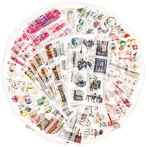 Mayplous 12 Pack Washi-Sticker Set - 72 Bögen Dekorative Aufkleber für Journaling, Planner & Scrapbooking | Selbstklebende Deko für DIY-Karten, Alben & Bastelprojekte (Secret Garden)