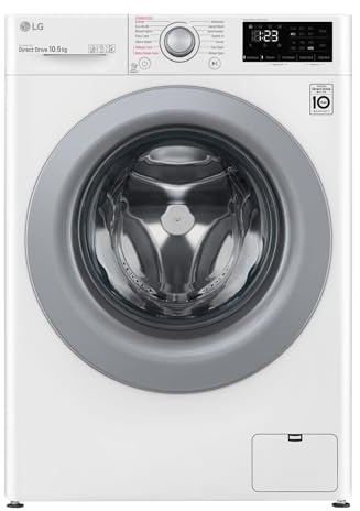 LG F4WV310S4E Lavatrice a Carica Frontale 10,5 Kg, Libera Installazione, 1400 Giri/min, Intelligenza Artificiale AI DD, Funzione Vapore, Motore Inverter, 60 x 56 x 85 cm - Bianco