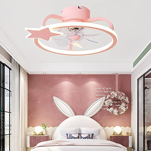 Dceinz Niños Ventilador de techo con Luz y Mando a Distancia Silencioso Ceiling Fan with Light DC Reversible 6 Velocidades Timer LED Regulable Para Dormitorio Infantil