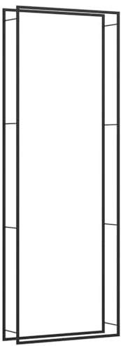 vidaXL Vedställ matt svart 110x28x312 cm stål, vedhylla, vedhyllor, vedförvaring
