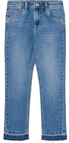 Pepe Jeans Girl's Tapered Jeans Hw Jr, Blue (Denim), 8 Years