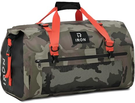 BORLENI Borsa da Moto Impermeabile 70L – Borsa Sella Posteriore con chiusura rolltop, cinghie rapide & sistema MOLLE, borsone da viaggio per lunghi viaggi, campeggio & outdoor