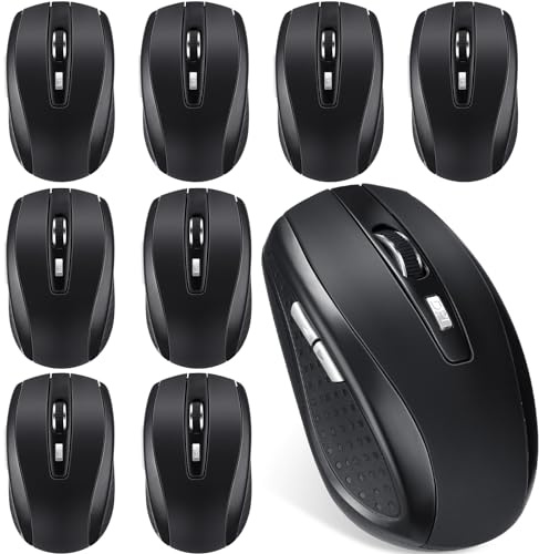 Macarrie 8 Pack Wireless Mouse for Laptop 1200dpi Wireless Computer Mouse Bulk with 6 Buttons Included USB Receiver Compatible with Windows, Pc, Computer