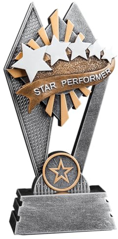 Express Medals 1 Pack of 7 Inch Tall Sun Ray Star Performer Trophy Awards Boys Girls Mens Women Youth Team Trophies award tournament champion winner event prize gift SR114