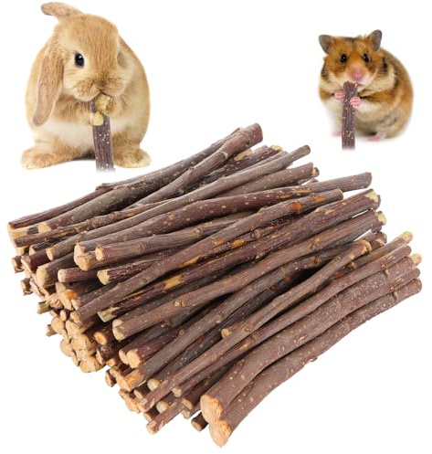 ASelected Apple Sticks Small Animals Molar for Guinea Pigs Rabbits Squirrel Hamster Bunny Pet Chew Toy(1 Kg)