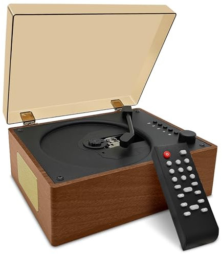 CD Player Portable with Speakers Bluetooth Desktop Knit Retro CD Player for Home Rechargeble Battery Small Vintage CD Player with Bluetooth Input, USB Playback, AUX in, Headphone Jack, Remote Control