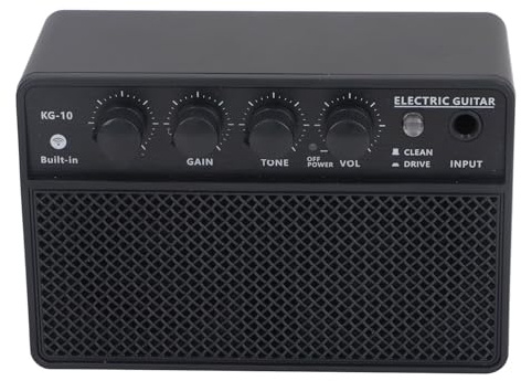 10W Mini Gitarrförstärkare, Elektrisk Gitarrförstärkare, USB C Uppladdningsbar, Hörlursuttag, Bärbar Gitarrförstärkare, för Inomhusövning