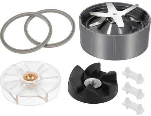 DEMULAX 8 Piezas de Repuesto for licuadora NutriBullet, 600 W, 900 W, con Cuchilla for Hielo, Junta de Sellado de Goma, Almohadilla de amortiguación, etc. Cuchilla de licuadora de Alto Rendimiento