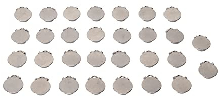 Metal Round Pacifier Clips 30pcs Stainless Steel Toothcut Prevention Toddler Electroplate Hanging Clip for Pacifier