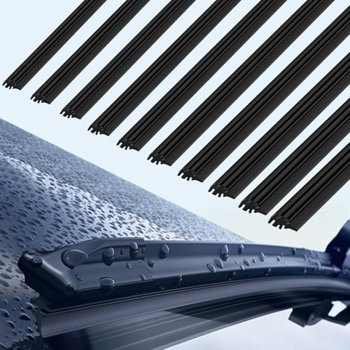 10 Piezas Goma Limpiaparabrisas en Rollo, Tiras de Goma de Repuesto Cortables para Escobillas Limpiaparabrisas, Goma Calidad de Caucho, Compatibles con Limpiaparabrisas Coche, 800 mm Cada Una