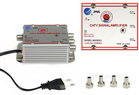 Vetrineinrete® Sdoppiatore e amplificatore segnale televisivo tv 1 ingresso 3 uscite per antenna digitale terrestre 1 in 3 out G3