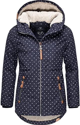 Ragwear Kinder Mädchen Winterjacke Outdoorjacke wasserdicht atmungsaktiv Layra Dots Navy Gr. 128