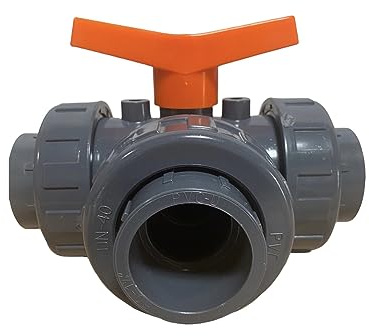 LionFlex Raccordi in PVC Connettori Pezzi di collegamento (PVC Valvola a sfera a 3 vie Foro a T)