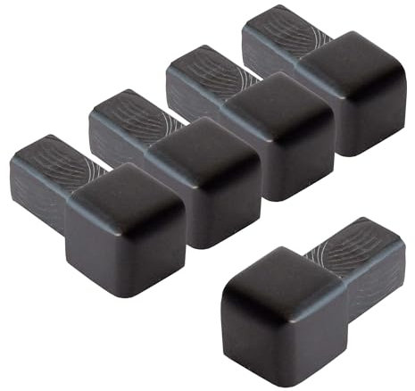 Dalsys 5x Endstück für Fliesenschiene 8mm Quadratprofil Aluminium (eloxiert) Schwarz, Fliesenprofil