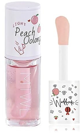 Crystal Jelly feuchtigkeitsspendendes Lippenöl, feuchtigkeitsspendendes Lipgloss-Set, aufpolsternder Lippenölbalsam, langanhaltende, leuchtende Öl-Lippenpflege(Weißer Pfirsich-Oolong)