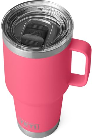 YETI Rambler Travel Mug, Stainless Steel Vacuum Insulated Mug with Stronghold Lid, Tropical Pink, 30 oz (887 ml)