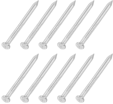 sourcing map 20Pcs Small Hardware Nails, 2D x 1 304 Stainless Steel Round Head Nail Common Finishing Nail for Household Woodworking Picture Hanging DIY Projects, Silver