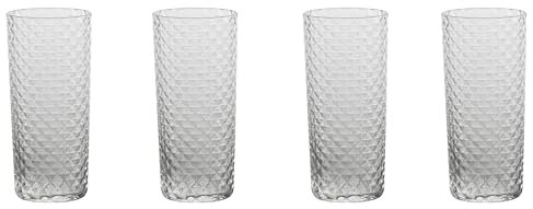 Highball - Juego de 4 copas para cóctel y vino aromático de 41 cl, cristal, diseño elegante - Zafferano, fabricado en Italia
