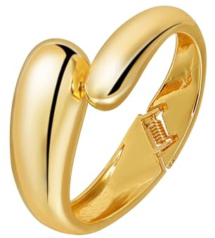 JJDreams Bangle Donna, bracciale con design a goccia d'oro, design a goccia d'acqua grande, gioielli dichiarativi per polso e braccio, oro