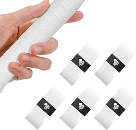 5-Stück Badminton Griffband,110CM Griffband Badmintonschläger Selbstklebend Badminton Tennisschläger Griffband Squashschläger Tischtennis Hockeyschläger Griffbänder Mehrfarbig Accessories Griffbänder