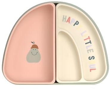 LÄSSIG Baby Kinder Geschirrset Silikon Teller Schüssel Snackteller/Silicone Dish Set Happy Fruits Cherry