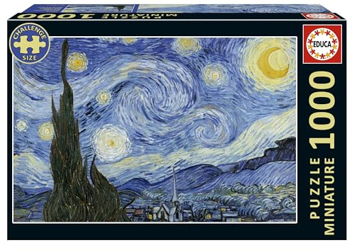 Educa - 1000 Piece Miniature Jigsaw Puzzle | Starry Night by Van Gogh | World's Smallest Puzzle | 30 × 46 cm Tiny Pieces | Gift | Ages 14+ (20247)
