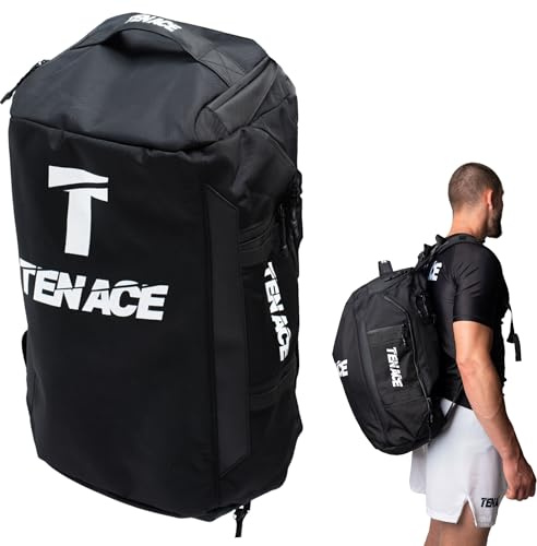 Tenace Mochila Grande con Zapatillero Jiu Jitsu, MMA - Bolsa Deporte Grappling, Boxeo, Muay Thai Grande y Durable para Artes Marciales